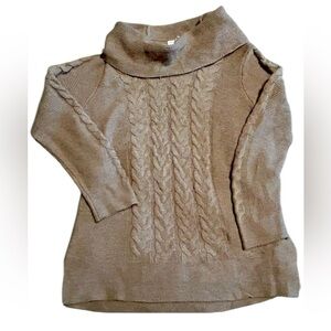 Calvin Klein ladies knit chunky neck sweater brown size large